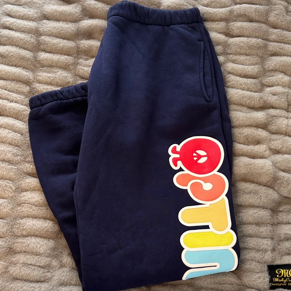 Madhappy Navy Joggers with Optimist Logo - Picture 2 of 5